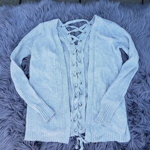 Kaisely Lace-up Back Cardigan Color Off-white S